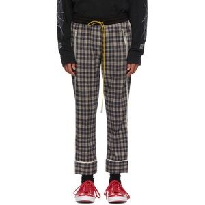 Rhude Men Traxedo Plaid Trousers Check Pattern Pants Size Medium